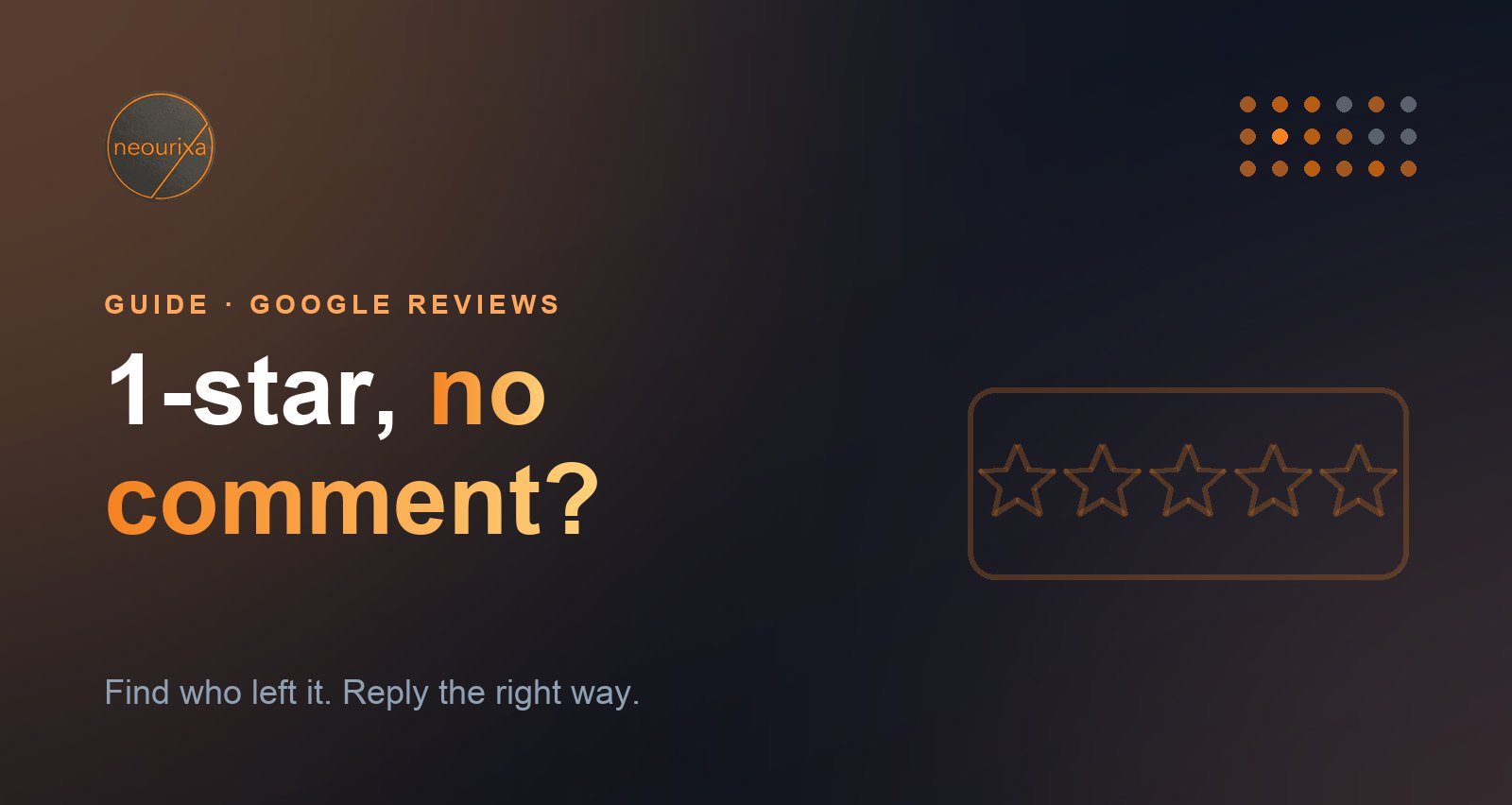How to reply to a 1-star Google review with no comment: reviewer check, reply templates and removal rules